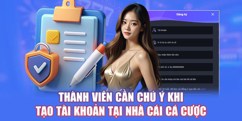 Thành viên cần chú ý khi tạo tài khoản tại nhà cái cá cược